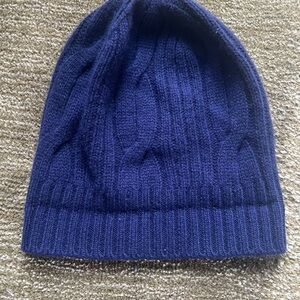 J. Crew Navy Cashmere Beanie